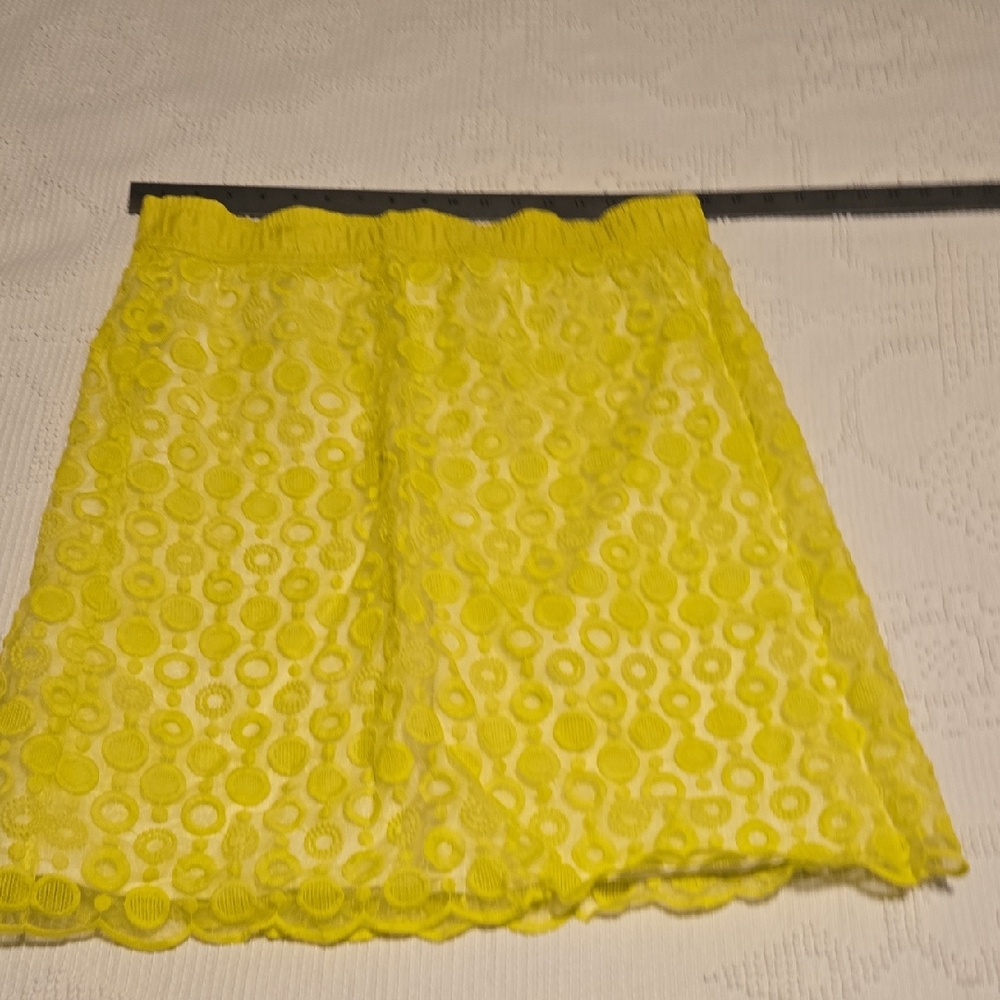 Liz Claiborne Bright Yellow Lace-like Skirt